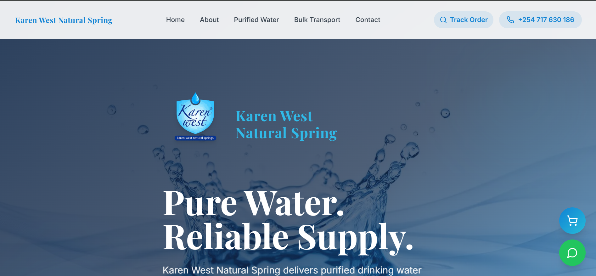 Karen West Natural Spring website screenshot